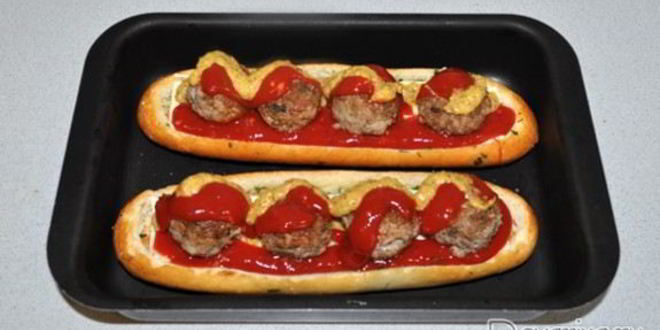 Рецепт тефтелей, запеченных в багете