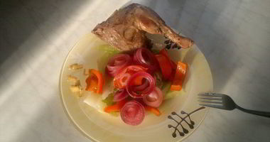 Рецепт Утки с барбарисом и гарнир из савойской капусты со сладким перцем и луком