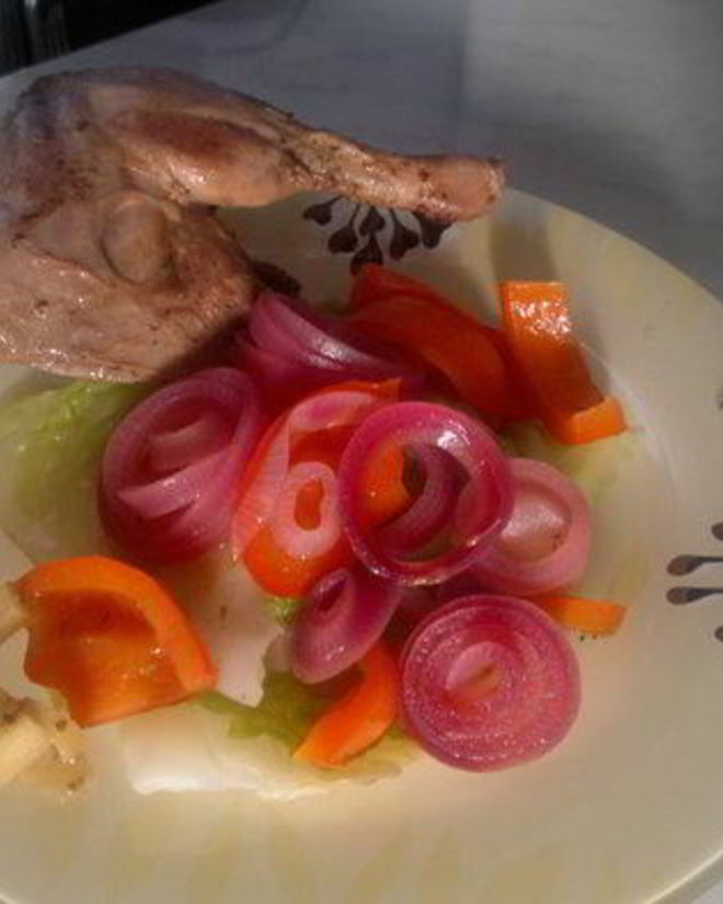 Рецепт утки с барбарисом и гарнир из савойской капусты со сладким перцем и луком