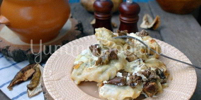 Рецепт Вареников с картофелем в горшочках