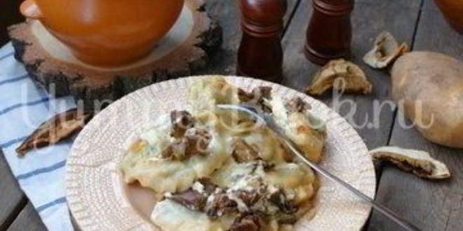 Рецепт вареников с картофелем в горшочках