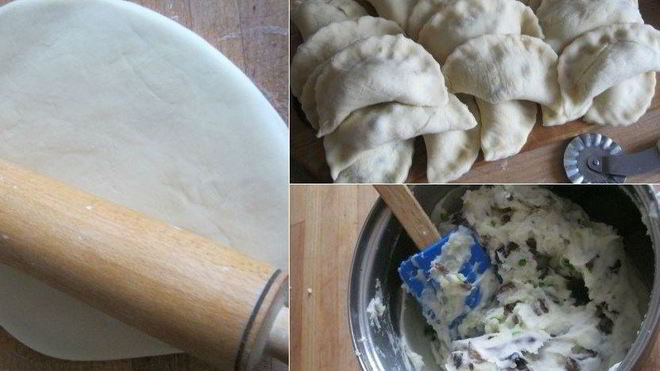 Рецепт вареников с картошкой, грибами и зеленью