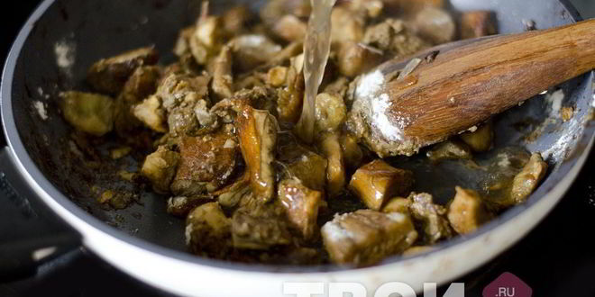 Рецепт жаркого из говядины с белыми грибами