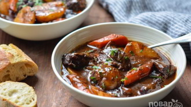 Рецепт жаркого из говядины с овощами