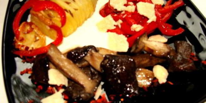 Рецепт жаркого из грибов с паприкой и сыром джюгас