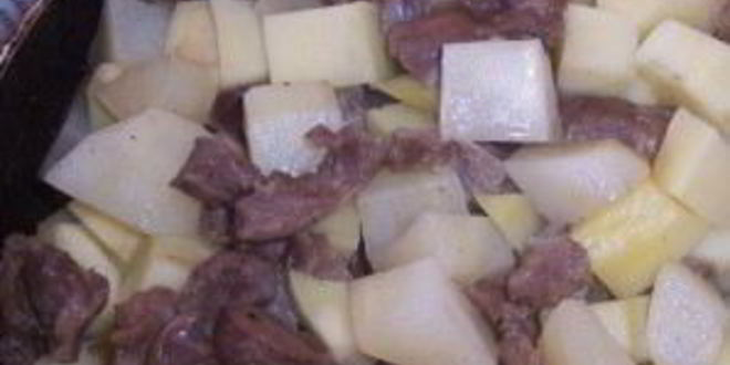 Рецепт жаркого из желудков куриных