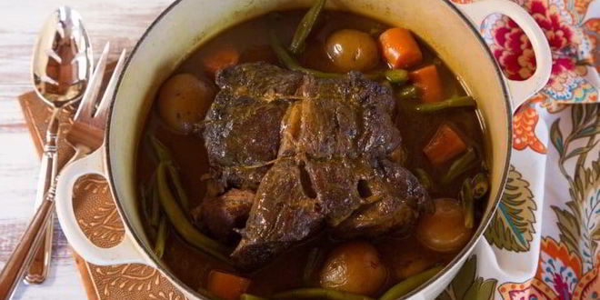 Рецепт Жаркого с говядиной, картофелем и фасолью