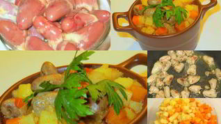 Рецепт Жаркого с куриными сердечками