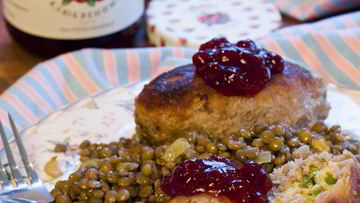 Рецепт Рисова-мясных зразы с чечевичным гарниром