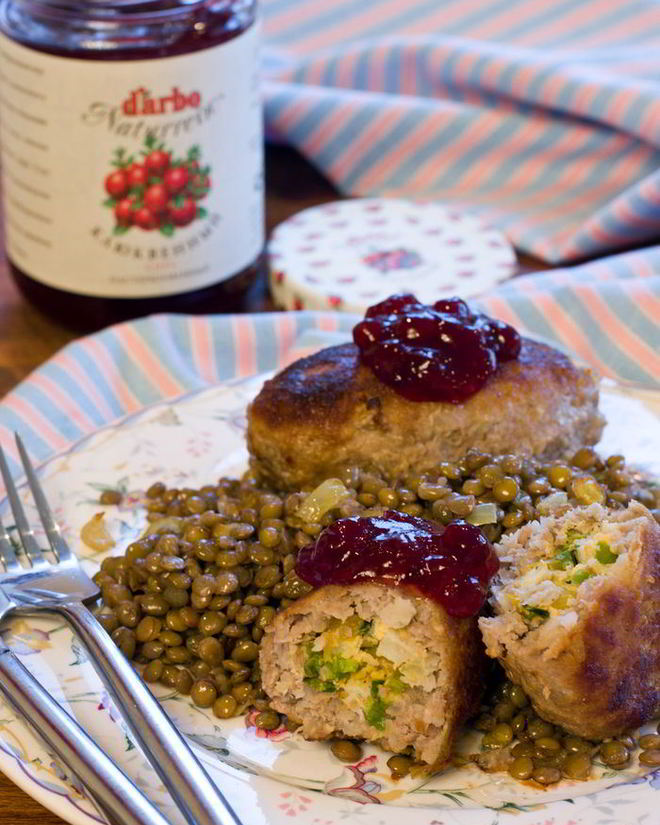 Рецепт рисова-мясных зразы с чечевичным гарниром