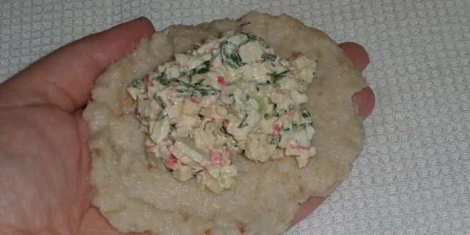 Рецепт рыбных зраз с крабовым мясом