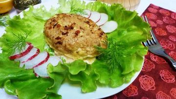 Рецепт Зраз из кеты с начинкой из капусты и вешенок