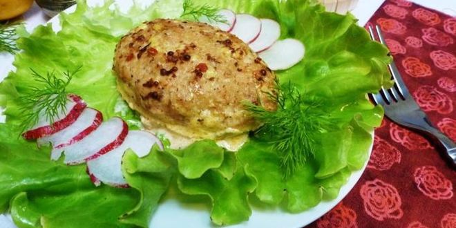 Рецепт Зраз из кеты с начинкой из капусты и вешенок