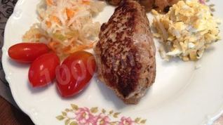 Рецепт Зраз из смешанного фарша с сыром и яйцом