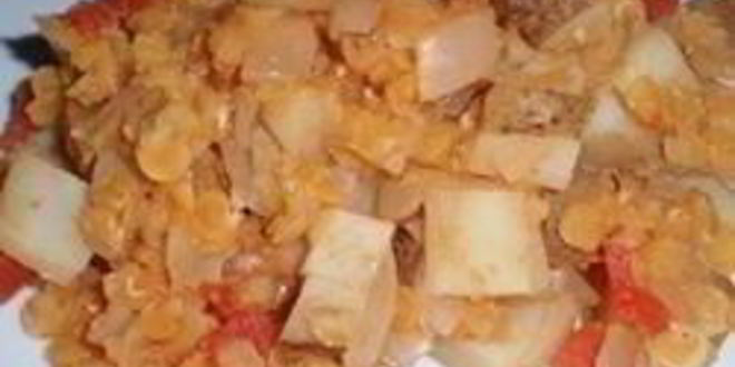 Рецепт Гороховой каши с картофелем и колбасой