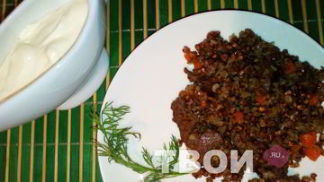 Рецепт Гречки в казане с печенью