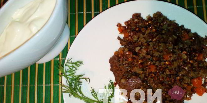 Рецепт гречки в казане с печенью