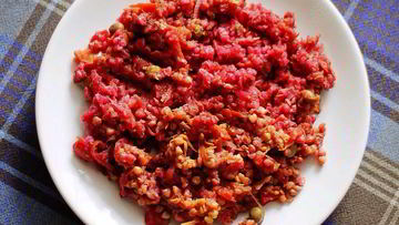 Рецепт Зеленой гречки с свеклой и помидорами