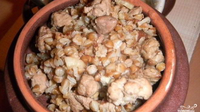 Рецепт каши в горшочке со свининой