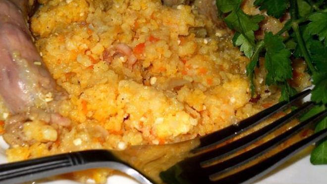 Рецепт каши кукурузной с мясом и овощами