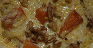 Рецепт Кукурузной каши с тыквой и грецкими орехами