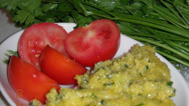 Рецепт мамалыги с зеленью