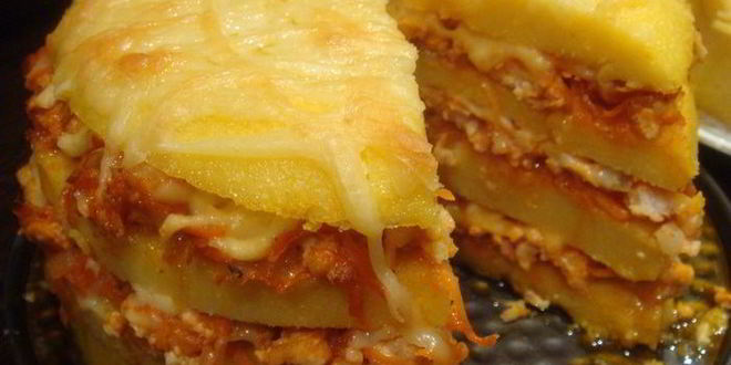 Рецепт поленты с фаршем и сыром