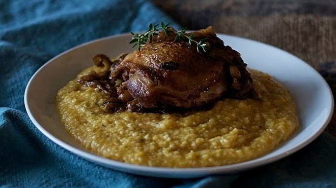 Рецепт поленты с курицей