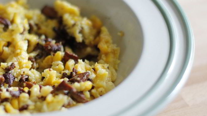 Рецепт поленты с лисичками