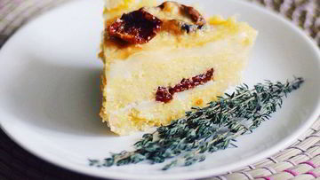 Рецепт Поленты с моцареллой, вялеными помидорами и пряными травами