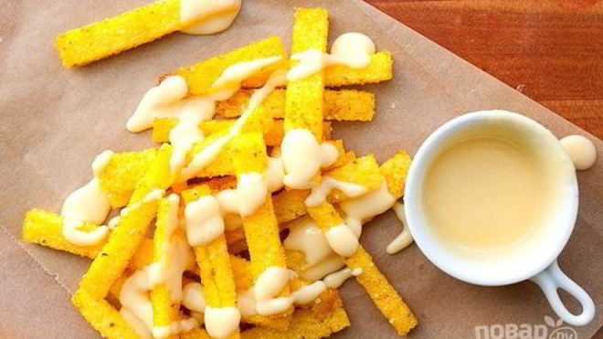 Рецепт поленты с сырным соусом