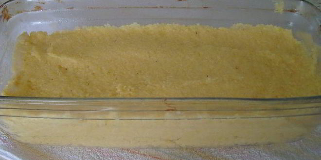 Рецепт поленты, жаренной с грибами и соусом дор блю