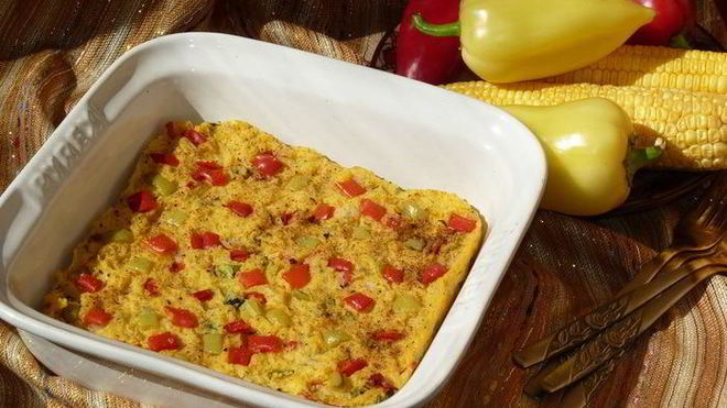 Рецепт запеченной поленты с овощами