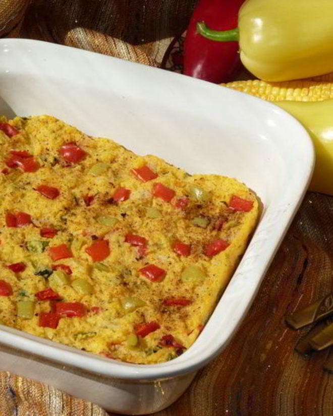 Рецепт запеченной поленты с овощами