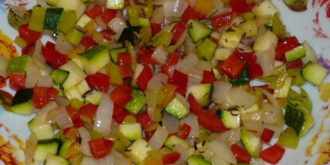 Рецепт запеченной поленты с овощами