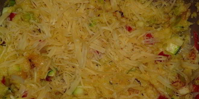 Рецепт запеченной поленты с овощами