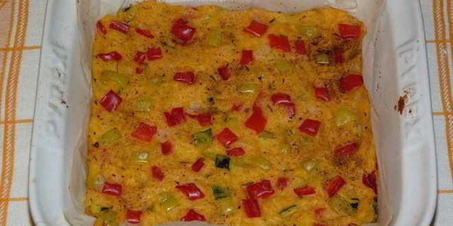 Рецепт запеченной поленты с овощами