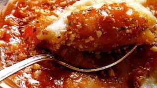 Рецепт Манной каши с карамелью и орехами