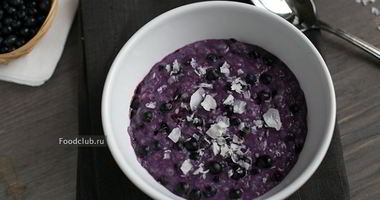 Рецепт Овсяной каши с черникой
