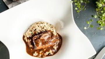 Рецепт Овсянки с копчеными говяжьими ребрами