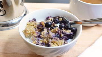 Рецепт Запеченной овсянки с черникой и бананом