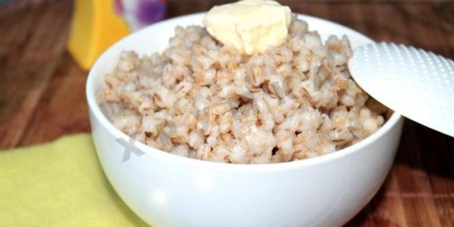 Рецепт Перловой каши на воде со сливочным маслом в мультиварке