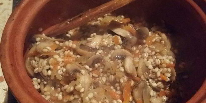 Рецепт перловой каши с грибами в духовке