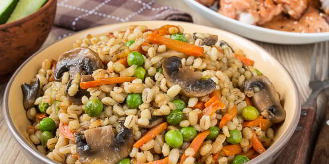 Рецепт Перловки с грибами и зеленым горошком