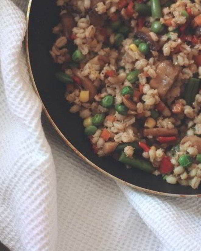 Рецепт перловки с лесными грибами и овощами