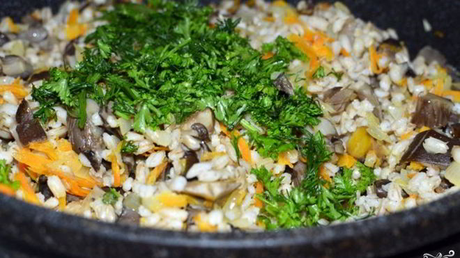 Рецепт перловки с вешенками