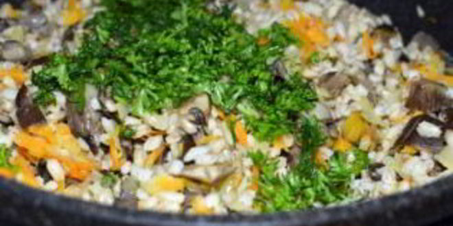 Рецепт перловки с вешенками