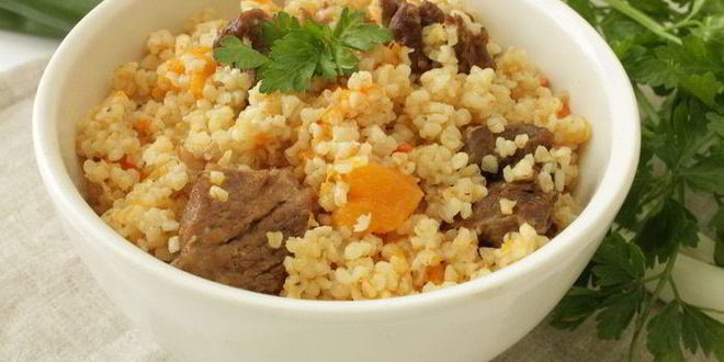 Рецепт Пшеничной каши с мясом и тыквой