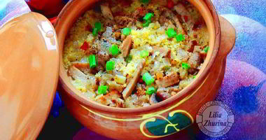 Рецепт Каши пшенной с бужениной в горшочках