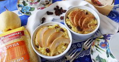 Рецепт Каши пшенной с грушами и изюмом